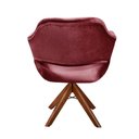Ver imagem 5 de Poltrona Zara Giratória Base de Madeira Suede Bordô Bella Decor