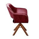 Ver imagem 6 de Poltrona Zara Giratória Base de Madeira Suede Bordô Bella Decor