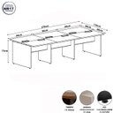 Ver imagem 3 de Mesa de Trabalho Escritório para 6 Pessoas 2,70m Cinza F5