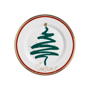Prato de Sobremesa Cerâmica Seasons Ii Verde 19,5cm - Unid.