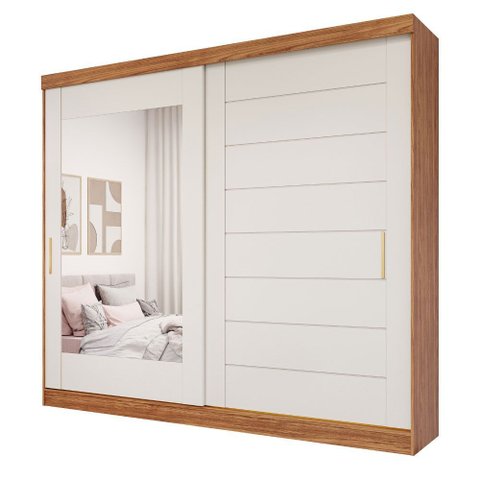 Guarda Roupa Veneza 2 Portas de Correr Espelhado Mdf