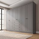 Ver imagem 1 de Guarda-Roupa Casal MDF/MDP 6 Portas 4 Gavetas Cinza Nova York