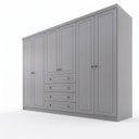 Ver imagem 2 de Guarda-Roupa Casal MDF/MDP 6 Portas 4 Gavetas Cinza Nova York