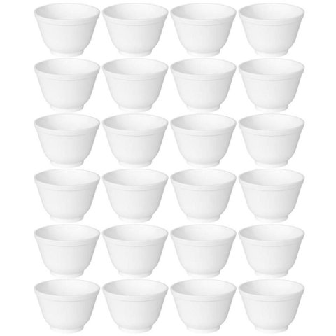 Jogo 24 Cumbucas 450ml Plástico Branco Tigela Bowl Coza Uno Porções Restaurante Bar Lanchonete