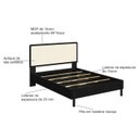 Ver imagem 3 de Cama Casal 152cm com Cabeceira em Palhinha Oslo Artesano