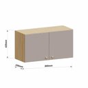 Ver imagem 4 de Armário Aéreo Geladeira 80cm 2 Pts Elegance Luciane Móveis Freijó/cinammon