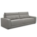 Ver imagem 2 de Sofá 4 Lugares Rettrátil Reclinável Elétrico 284cm Mazi L06 Couro Cinza - Lyam Decor