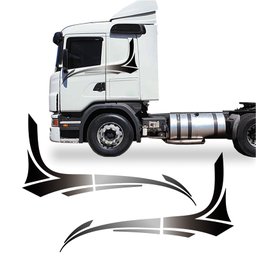 Faixa Scania 2008 Adesivo Azul Lateral Caminhão Decorativo Preto Teu Adesivo - 1