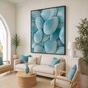 Ver imagem 4 de Quadro Canvas Conchas Azuis 70x50cm Mold Branca