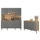 Ver imagem 1 de Cozinha Ferrara com Balcão de Pia Mad Versalhes 120cm com Tampo Freijó Gris – Kits Paraná