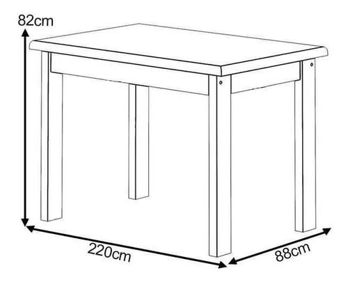 Conjunto Mesa Safira Em Madeira Maciça 220x88 Com 10 Cadeiras Imbuia Nemargi - 2