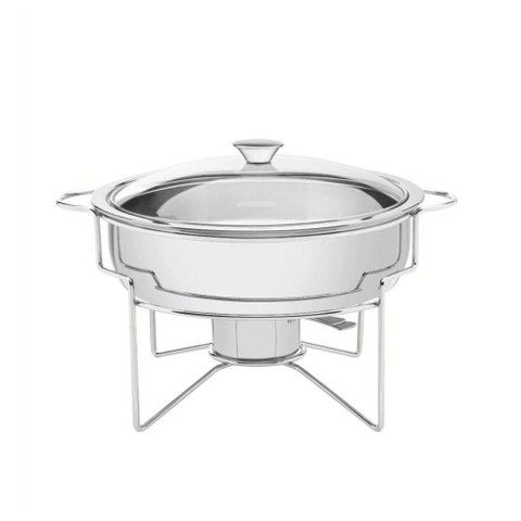 Rechaud Redondo 4,3 L em Aço Inox Banho Maria