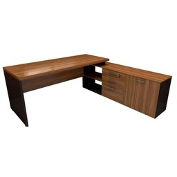Mesa de Escritório em L 170cm Tampo 40mm Balcão e 3 Gavetas - 4