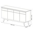 Ver imagem 4 de Aparador para Sala Buffet Ambiente Classic 1.8 Off White Nature - Imcal