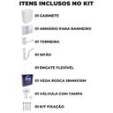 Ver imagem 2 de Gabinete 02 Porta Suspenso com Lavatório + Armário + Torneira + Sifão + Engate Flexível + Veda Rosca
