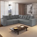 Ver imagem 2 de Sofá de Canto Retrátil 5 Lugares Veludo New Qatar Selmer