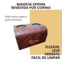Ver imagem 4 de Bandeja Esteira Flexível com Porta Copos e Suporte de Controles para Braço de Sofá Cor Caramelo
