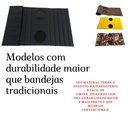Ver imagem 2 de Bandeja Esteira Flexível com Porta Copos e Suporte de Controles para Braço de Sofá Cor Caramelo
