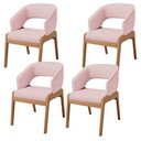 Ver imagem 1 de Kit 04 Cadeiras de Jantar e Estar Living Estofada Lince L02 Linho Rosê - Lyam Decor