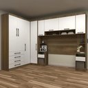 Ver imagem 1 de Guarda Roupa Queen Modulado Cp01 Delphi Avelã/branco L01 - Mpozenato