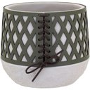 Ver imagem 1 de Vaso Decorativo Enfeite Casa Cimento 18x14x14cm Verde