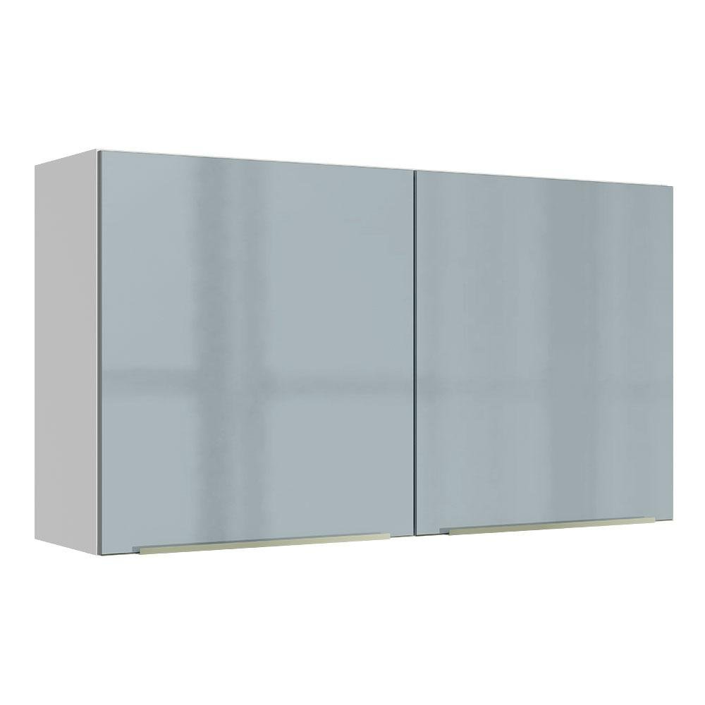 Armário Aéreo Madesa Lux 120 Cm 2 Portas - Branco/cinza Menor preço em Armário Aéreo Madesa Lux 120 Cm 2 Portas - Branco/cinza