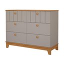 Ver imagem 2 de Cômoda Infantil 100% MDF com 6 Gavetas 120cm Multimóveis Crper-CMO017 Madeirado/Bege