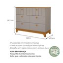 Ver imagem 3 de Cômoda Infantil 100% MDF com 6 Gavetas 120cm Multimóveis Crper-CMO017 Madeirado/Bege