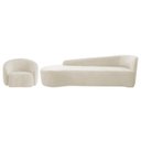 Ver imagem 2 de Kit Divã Recamier Orgânico França 220cm Lado Esquerdo e Poltrona Amore Bouclé