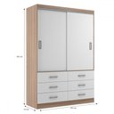 Ver imagem 4 de Guarda-roupa Solteiro Veneza 2 Portas 6 Gavetas Demolição/branco - Evidência Móveis