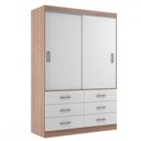 Ver imagem 2 de Guarda-roupa Solteiro Veneza 2 Portas 6 Gavetas Demolição/branco - Evidência Móveis