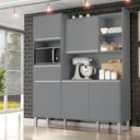 Ver imagem 1 de Balcão de Cozinha Delyn 160cm MDP Cinza Fosco AJL Móveis