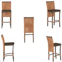 Ver imagem 5 de Mesa Bistrô e 4 Banquetas Roma Marrom Corda Náutica Estofado 9 Trama Original