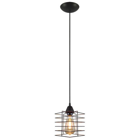 Pendente Aramado Boxy Preto Sala Quarto Cozinha Banheiro