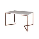 Ver imagem 1 de Mesa Jantar Industrial Retangular 137X90Cm Branca Base Cobre V Cor: Branco