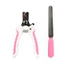 Kit com 01 Alicate para Cortar Unhas 01 Lixa Pets Cor Rosa - 1