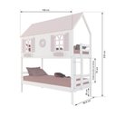 Ver imagem 3 de Beliche Casinha Bela com Coração - Madeira Maciça Branco/rosa | Megamobilia