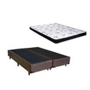 Ver imagem 1 de Cama Box Casal Bi Partida Marrom + Colchão Mola Bonnel 138x188x20 Inmetro