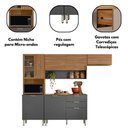 Ver imagem 3 de Cozinha Modulada Olga 8 Portas 2 Gavetas MDF-MDP 249.50cm Grafite Demóbile