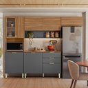 Ver imagem 2 de Cozinha Modulada Olga 8 Portas 2 Gavetas MDF-MDP 249.50cm Grafite Demóbile