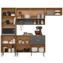Ver imagem 4 de Cozinha Modulada Olga 8 Portas 2 Gavetas MDF-MDP 249.50cm Grafite Demóbile