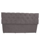 Ver imagem 3 de Calçadeira Baú Paris King 195 Cm Botão Strass Suede Prata Eli Móveis