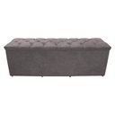 Ver imagem 1 de Calçadeira Baú Paris King 195 Cm Botão Strass Suede Prata Eli Móveis