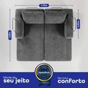 Ver imagem 2 de Sofá Cama Smartbox 1,88m Airpress Xpandtech D33 Tecido Velourê Cinza Escuro Cama Inbox