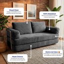 Ver imagem 3 de Sofá Cama Smartbox 1,88m Airpress Xpandtech D33 Tecido Velourê Cinza Escuro Cama Inbox