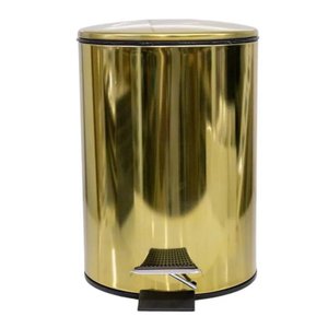 Lixeira Inox com Pedal Dourada 5 Litros Dora