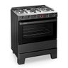 Fogão a Gás 5 Bocas Automático Ideal Super Preto Mesa Inox F51ap Esmaltec - 1