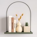 Ver imagem 5 de Prateleira Nicho Arco Verde Militar Metal Decorativa Retro Luxo Organizadora Moderna Livros Sala