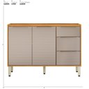 Ver imagem 2 de Balcão para Cozinha 2 Portas 3 Gavetas para Pia 120cm Plena Amarelo/Cinamon/Nude Prime