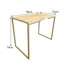 Ver imagem 6 de Mesa para Escritório de Ferro e Madeira 96cm Style Industrial Nozes e Dourado